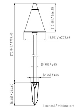 AL3 LED tiki torch kerosene path light dimensions